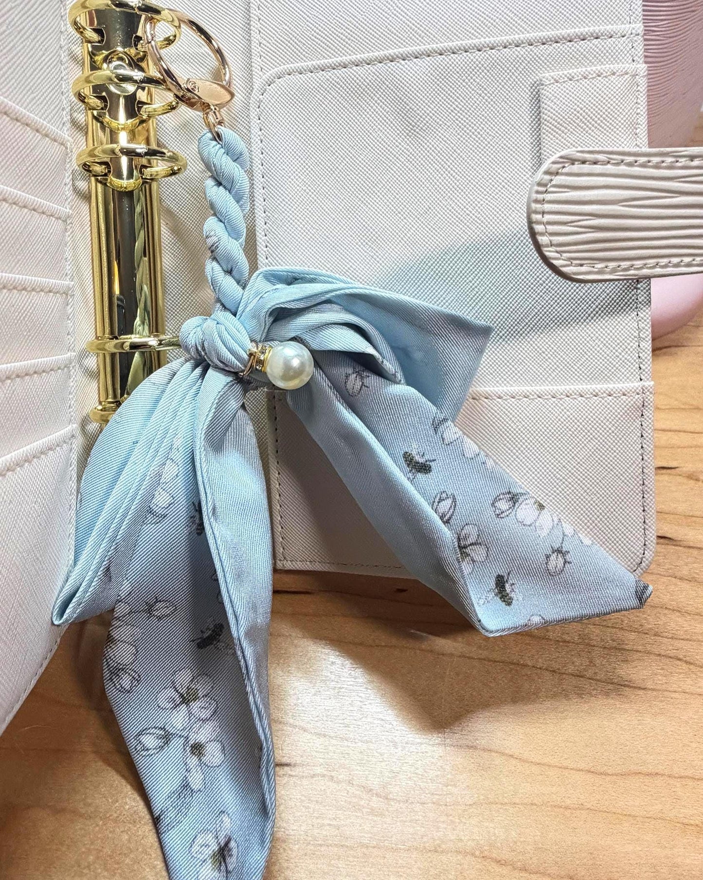 Blue and Green Floral Planner Charms | A5 A6 A7 Budget Binder Charm | Braided Keychain