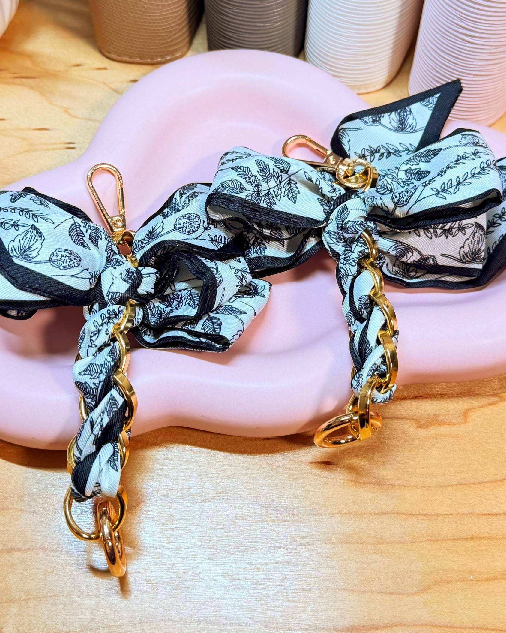 Braided Bow Planner Charms | A5 A6 A7 Budget Binder Accessory | Gold Ring Keychain Charms