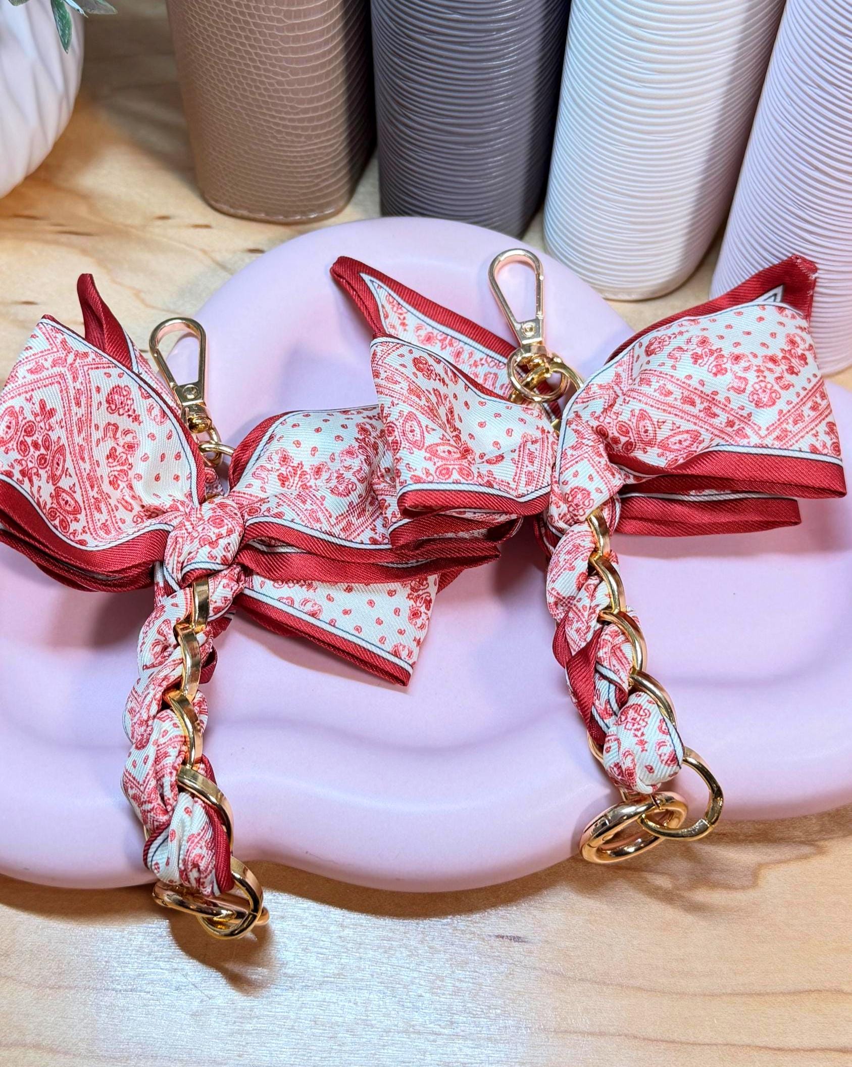 Braided Bow Planner Charms | A5 A6 A7 Budget Binder Accessory | Gold Ring Keychain Charms