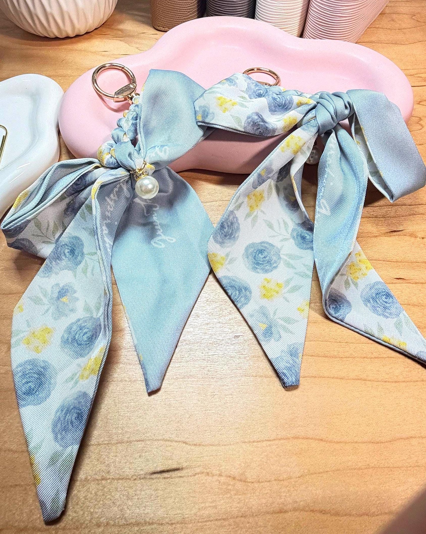 Blue and Green Floral Planner Charms | A5 A6 A7 Budget Binder Charm | Braided Keychain