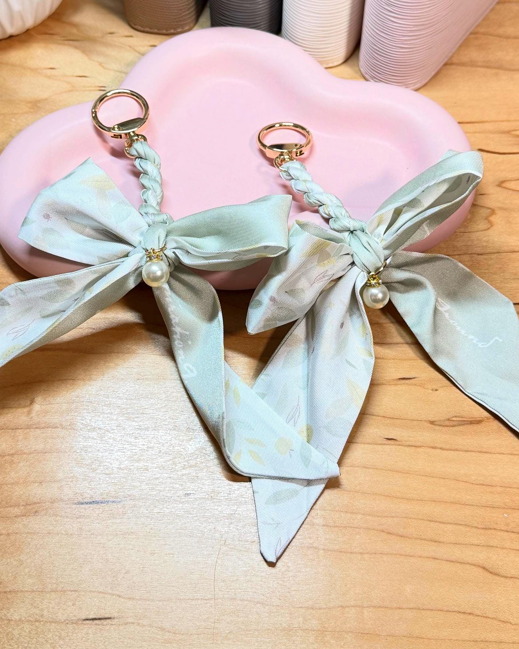 Blue and Green Floral Planner Charms | A5 A6 A7 Budget Binder Charm | Braided Keychain