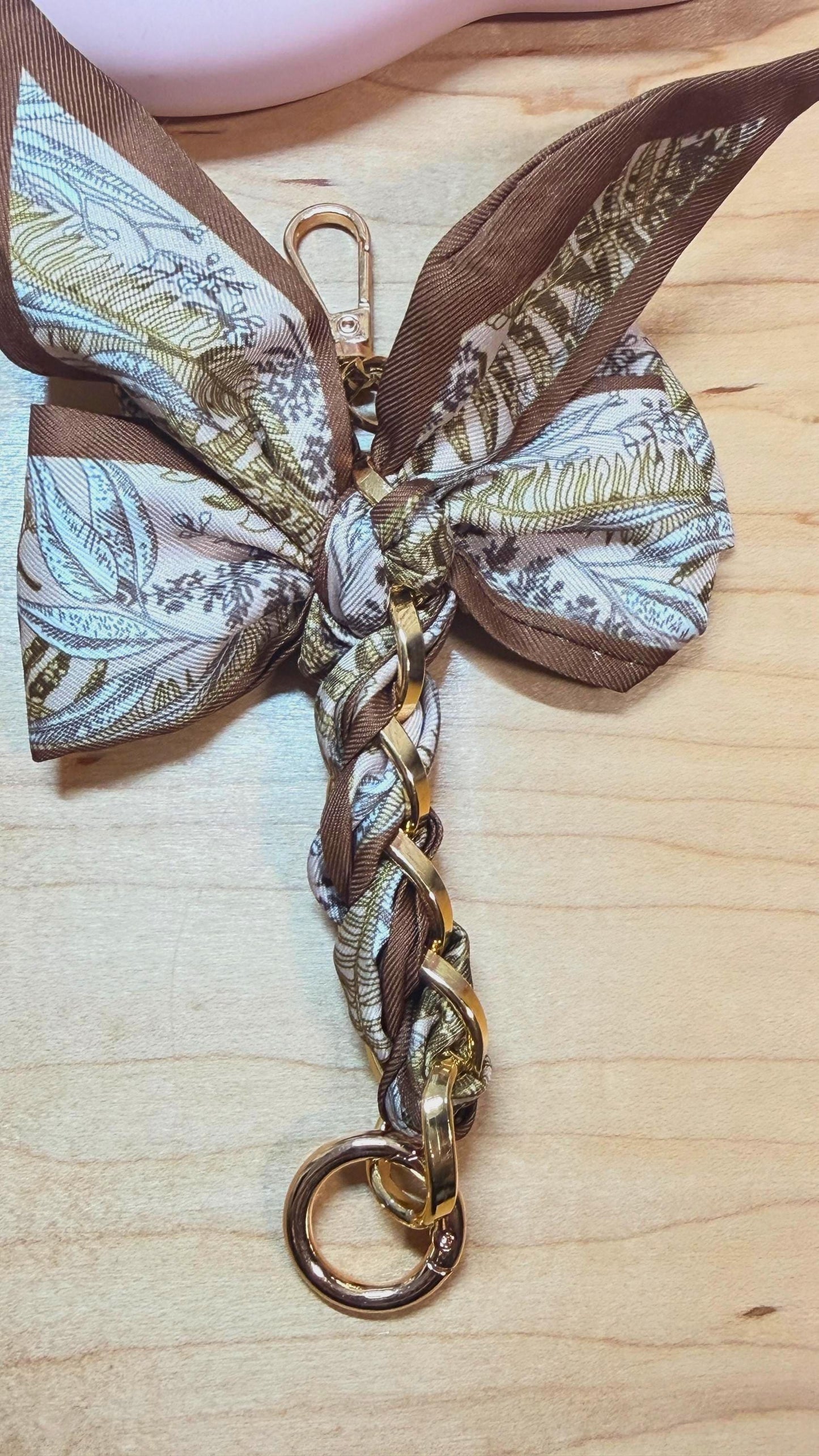 Braided Bow Planner Charms | A5 A6 A7 Budget Binder Accessory | Gold Ring Keychain Charms