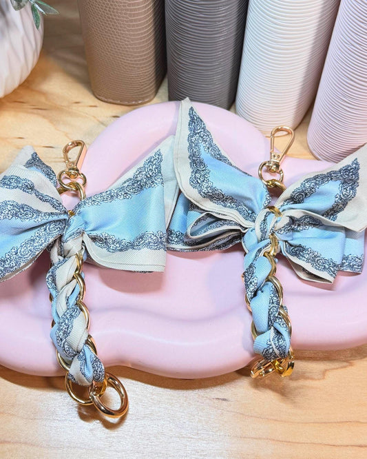 Braided Bow Planner Charms | A5 A6 A7 Budget Binder Accessory | Gold Ring Keychain Charms