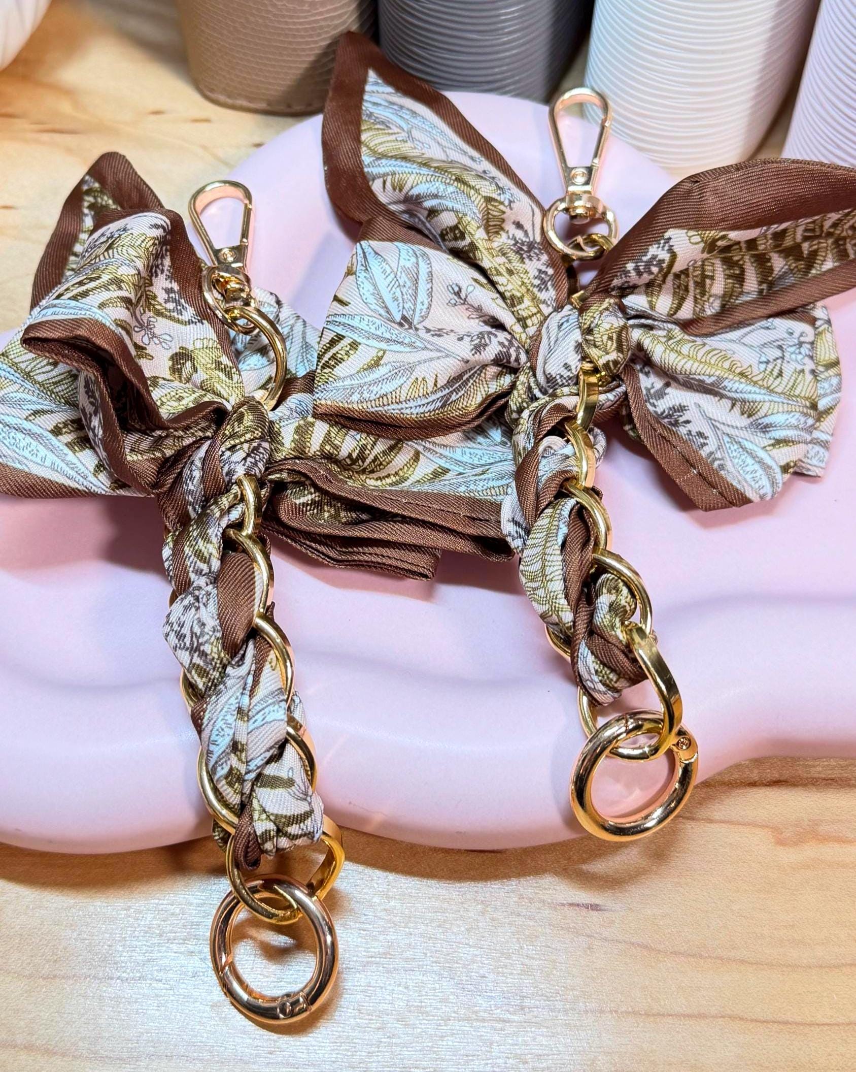 Braided Bow Planner Charms | A5 A6 A7 Budget Binder Accessory | Gold Ring Keychain Charms