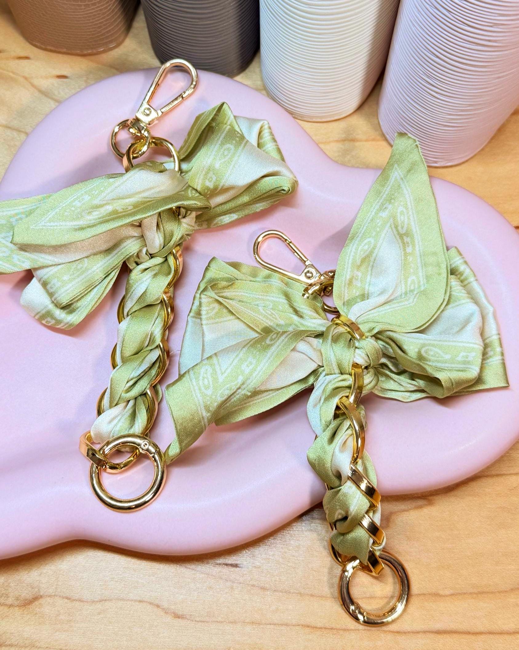 Braided Bow Planner Charms | A5 A6 A7 Budget Binder Accessory | Gold Ring Keychain Charms