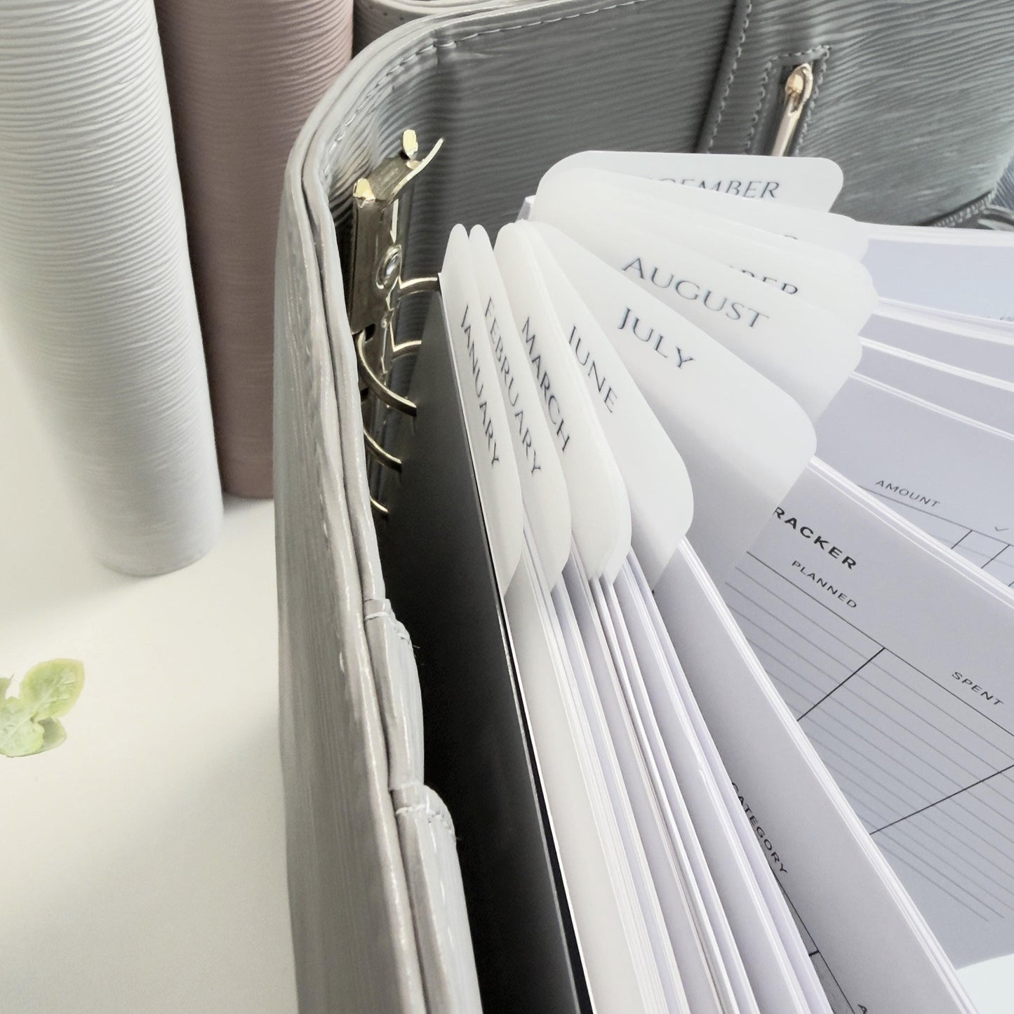 A5 A6 Vellum 12 Month Laminated Binder Peekaboo Bookmark Set