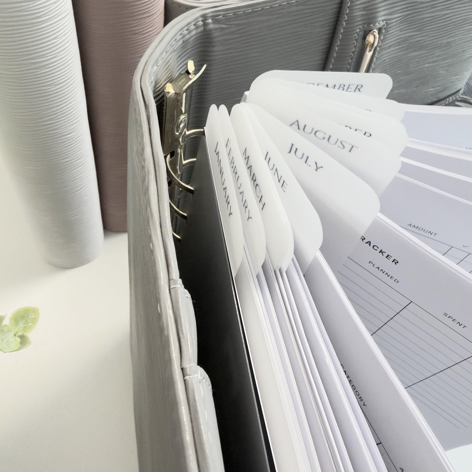 A5 A6 Vellum 12 Month Laminated Binder Peekaboo Bookmark Set