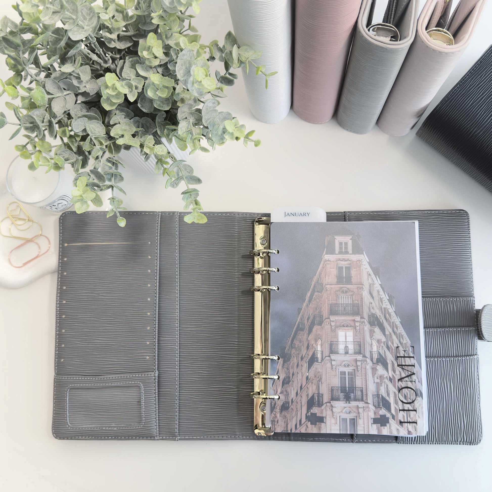 A5 A6 Vellum 12 Month Laminated Binder Peekaboo Bookmark Set