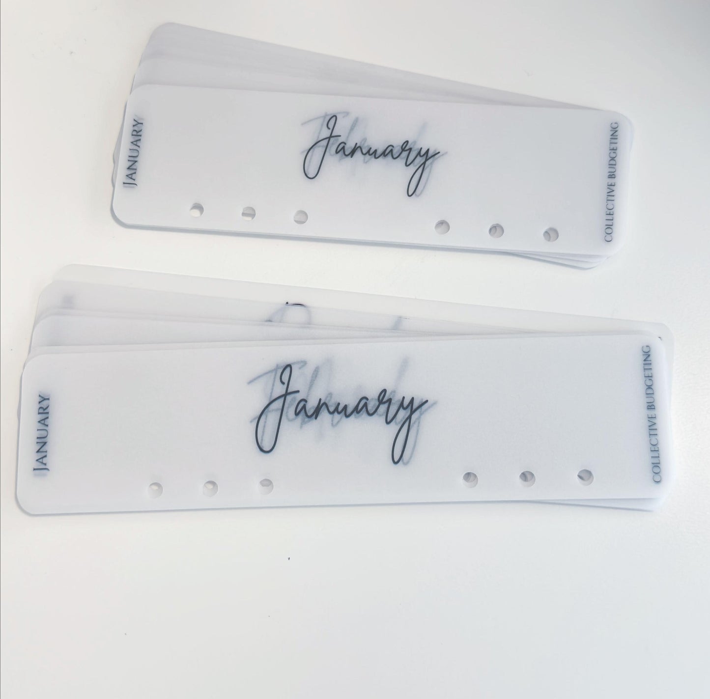 A5 A6 Vellum 12 Month Laminated Binder Peekaboo Bookmark Set