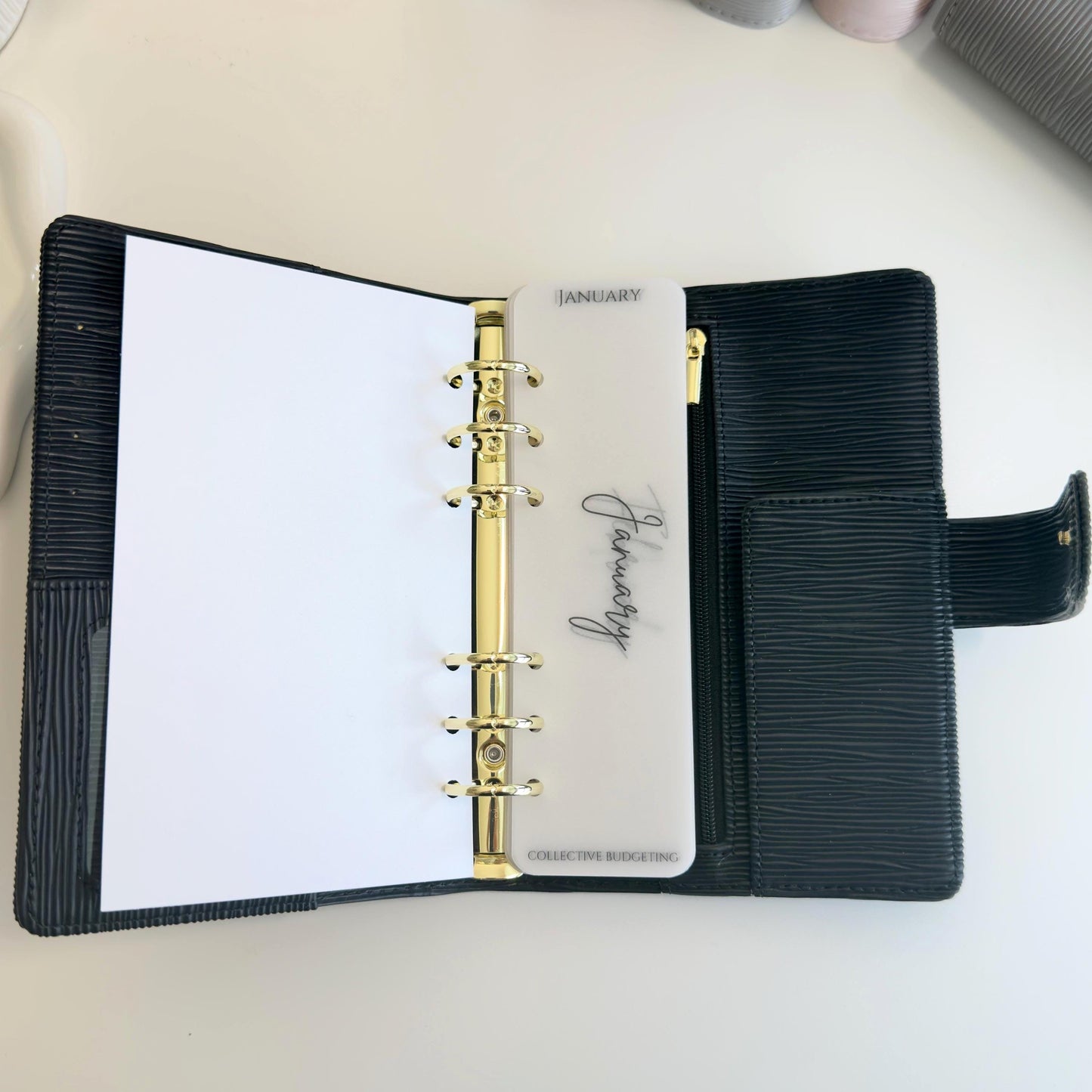 A5 A6 Vellum 12 Month Laminated Binder Peekaboo Bookmark Set