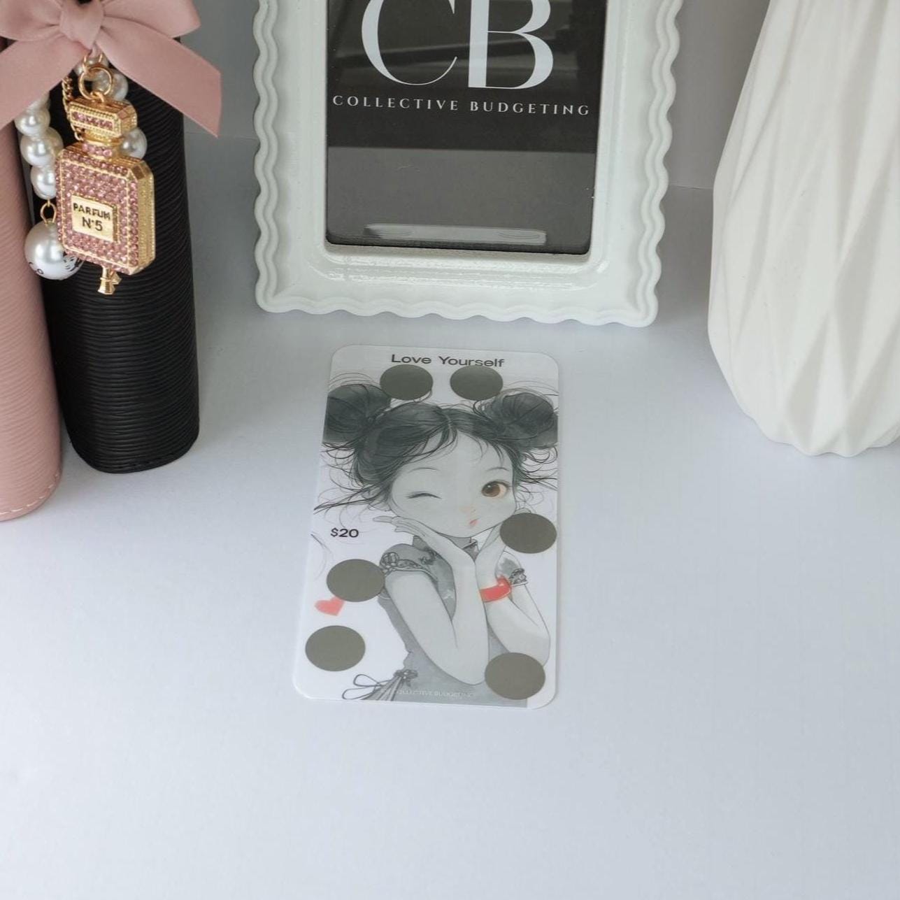 Love Yourself Savings Challenge Card | Laminated Cash Envelope Tracker