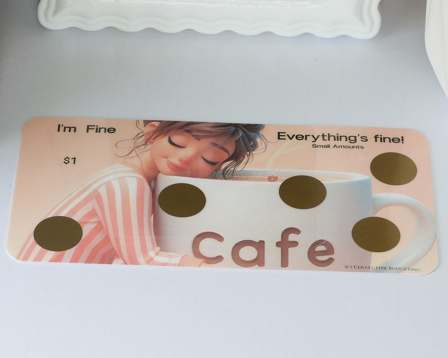Laminated Savings Challenge Card | Café Anime Cash Envelope Tracker