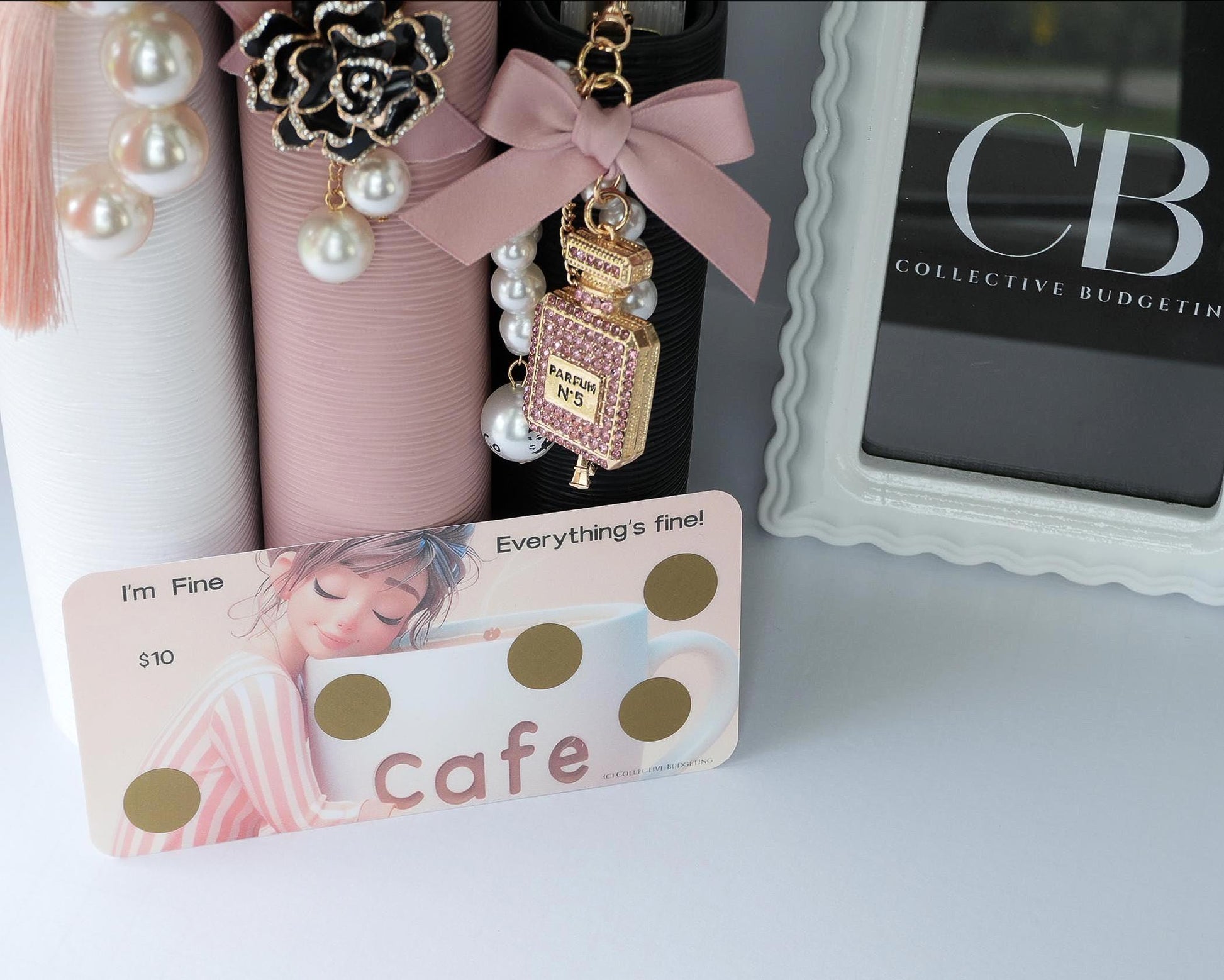 Laminated Savings Challenge Card | Café Anime Cash Envelope Tracker