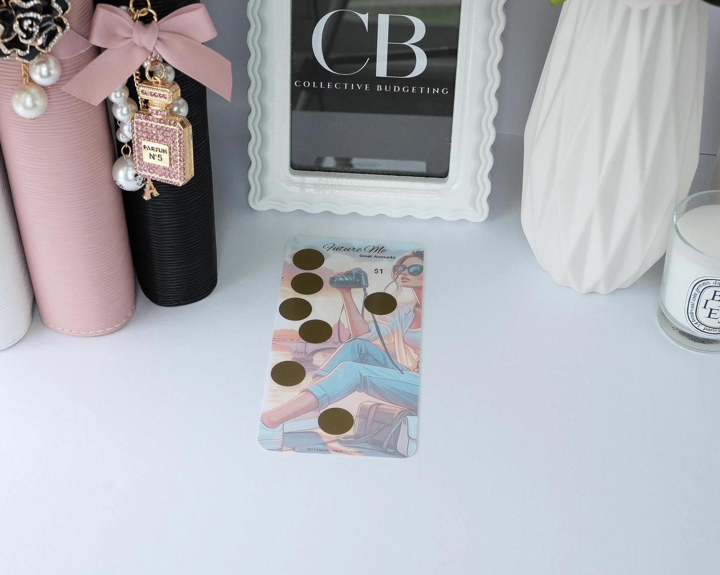 Future Me Savings Challenge Card | Laminated Cash Envelope Tracker