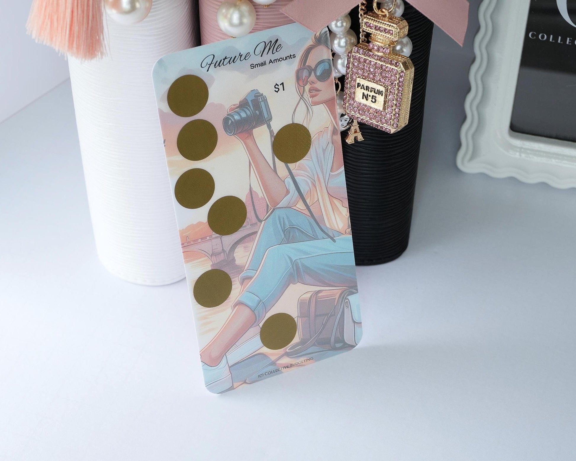 Future Me Savings Challenge Card | Laminated Cash Envelope Tracker