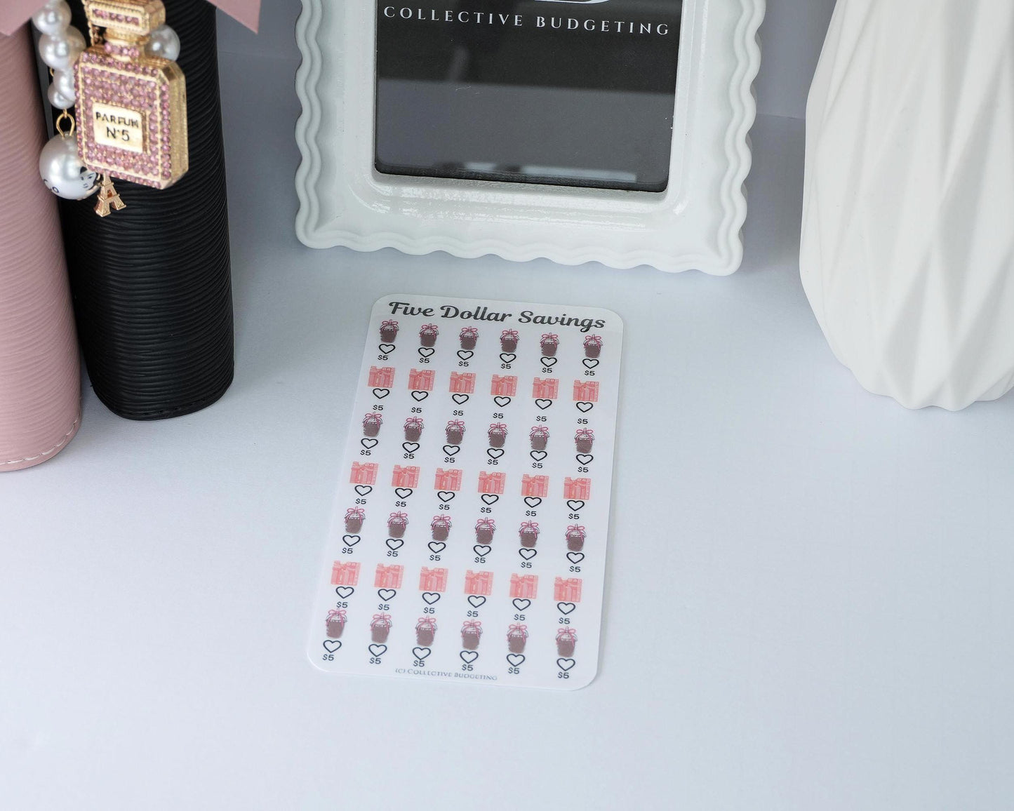 Five Dollar Savings Challenge | Desserts and Presents | Laminated Cash Stuffing Tracker