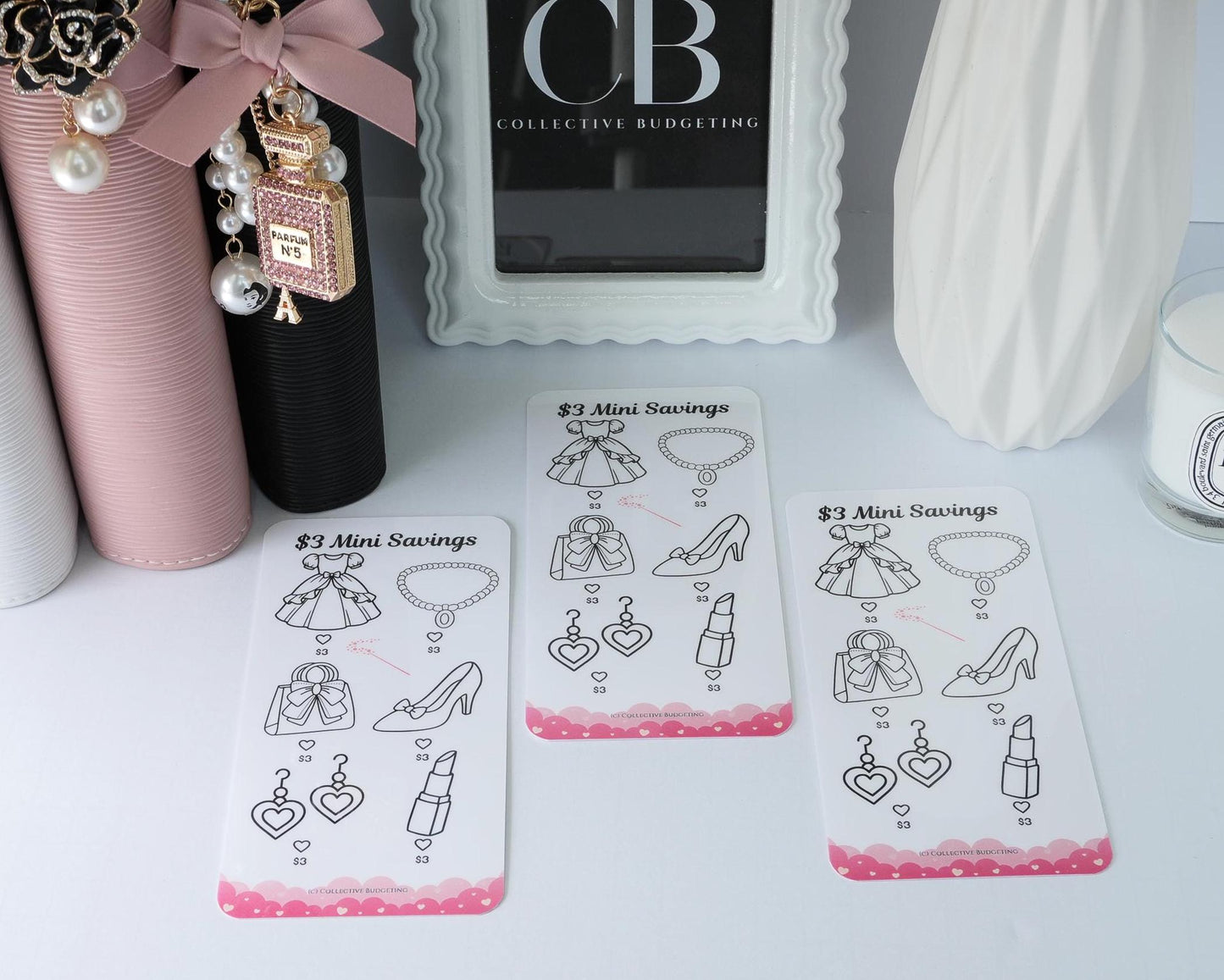 Everything Girlie Mini Savings Challenge Set or Individual | Laminated Budget Tracker Bundle