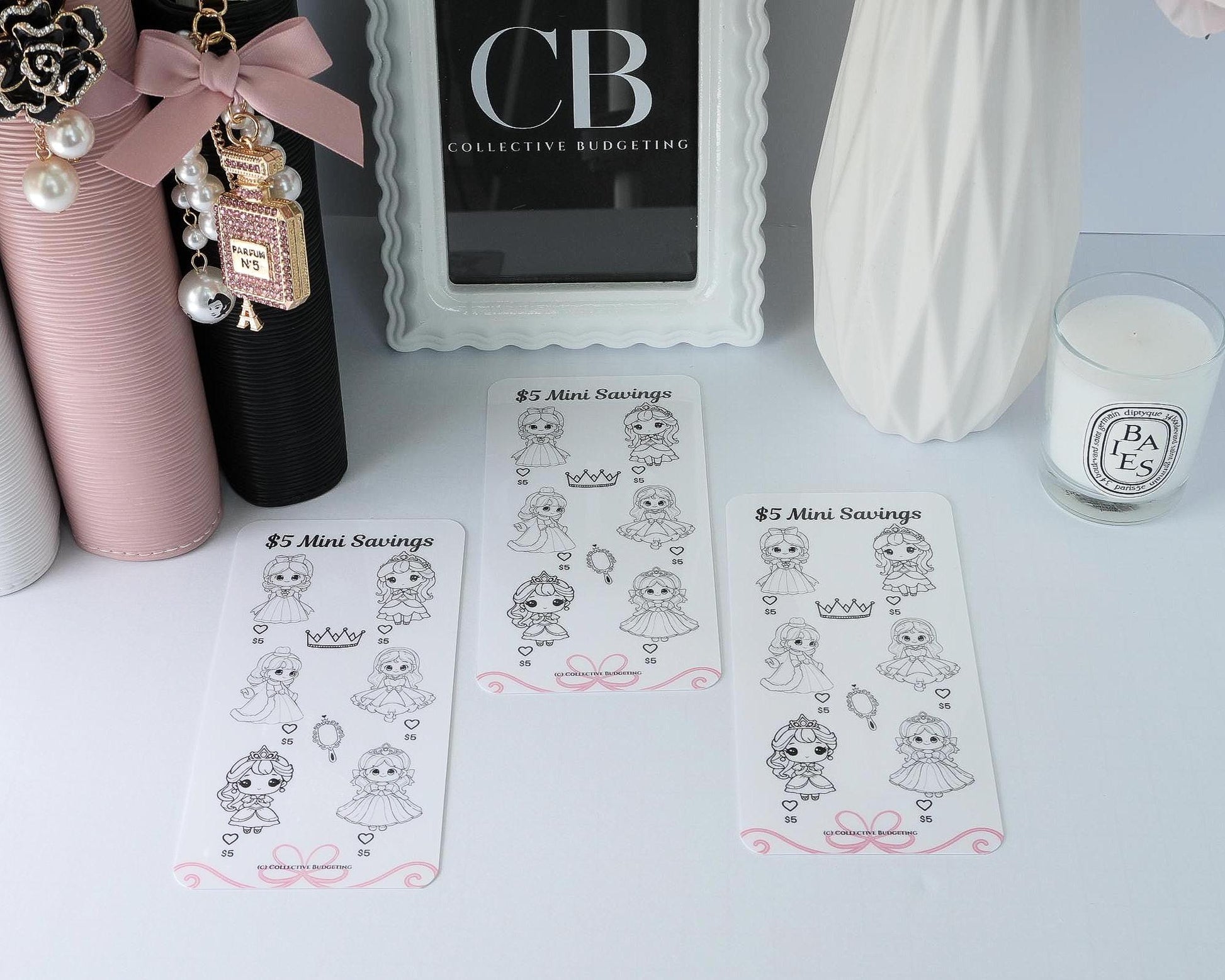 Everything Girlie Mini Savings Challenge Set or Individual | Laminated Budget Tracker Bundle