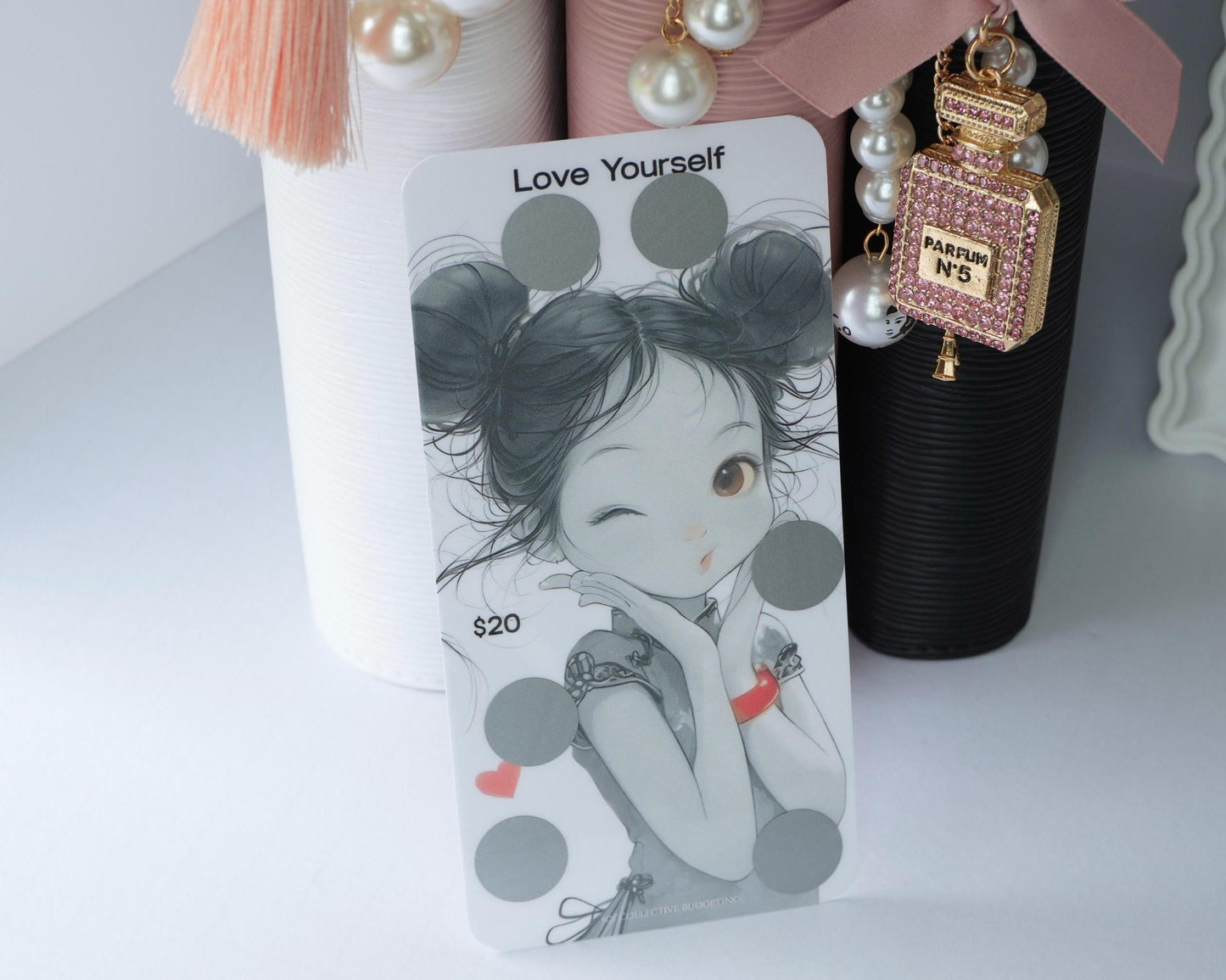 Love Yourself Savings Challenge Card | Laminated Cash Envelope Tracker