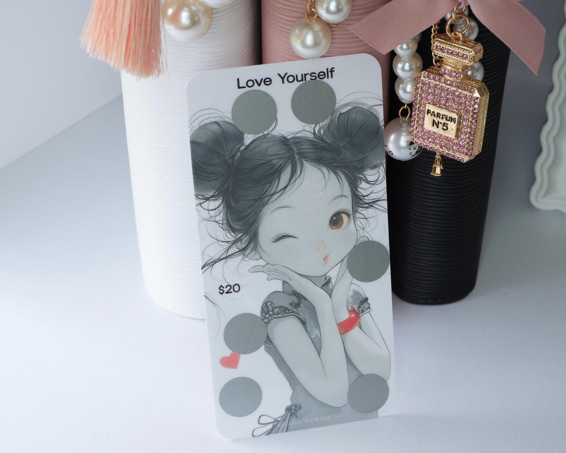 Love Yourself Savings Challenge Card | Laminated Cash Envelope Tracker