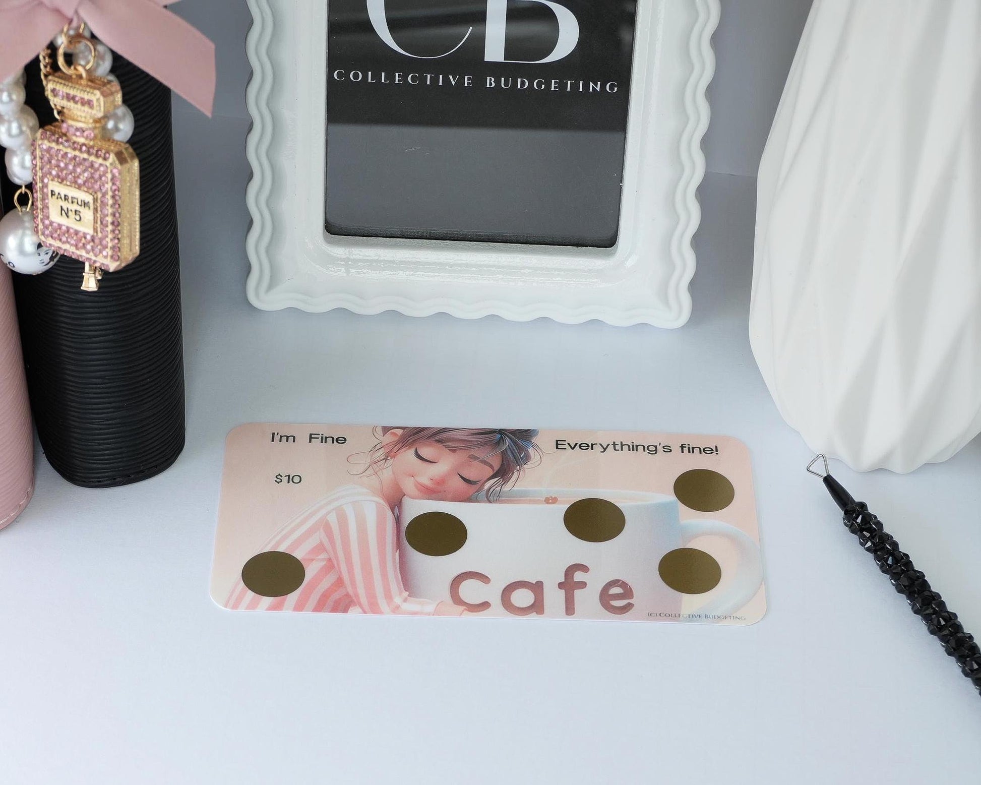 Laminated Savings Challenge Card | Café Anime Cash Envelope Tracker