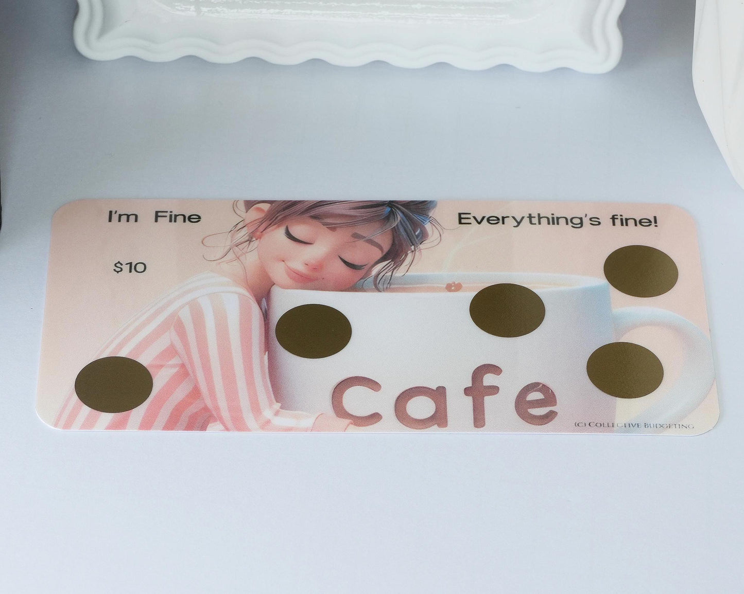 Laminated Savings Challenge Card | Café Anime Cash Envelope Tracker