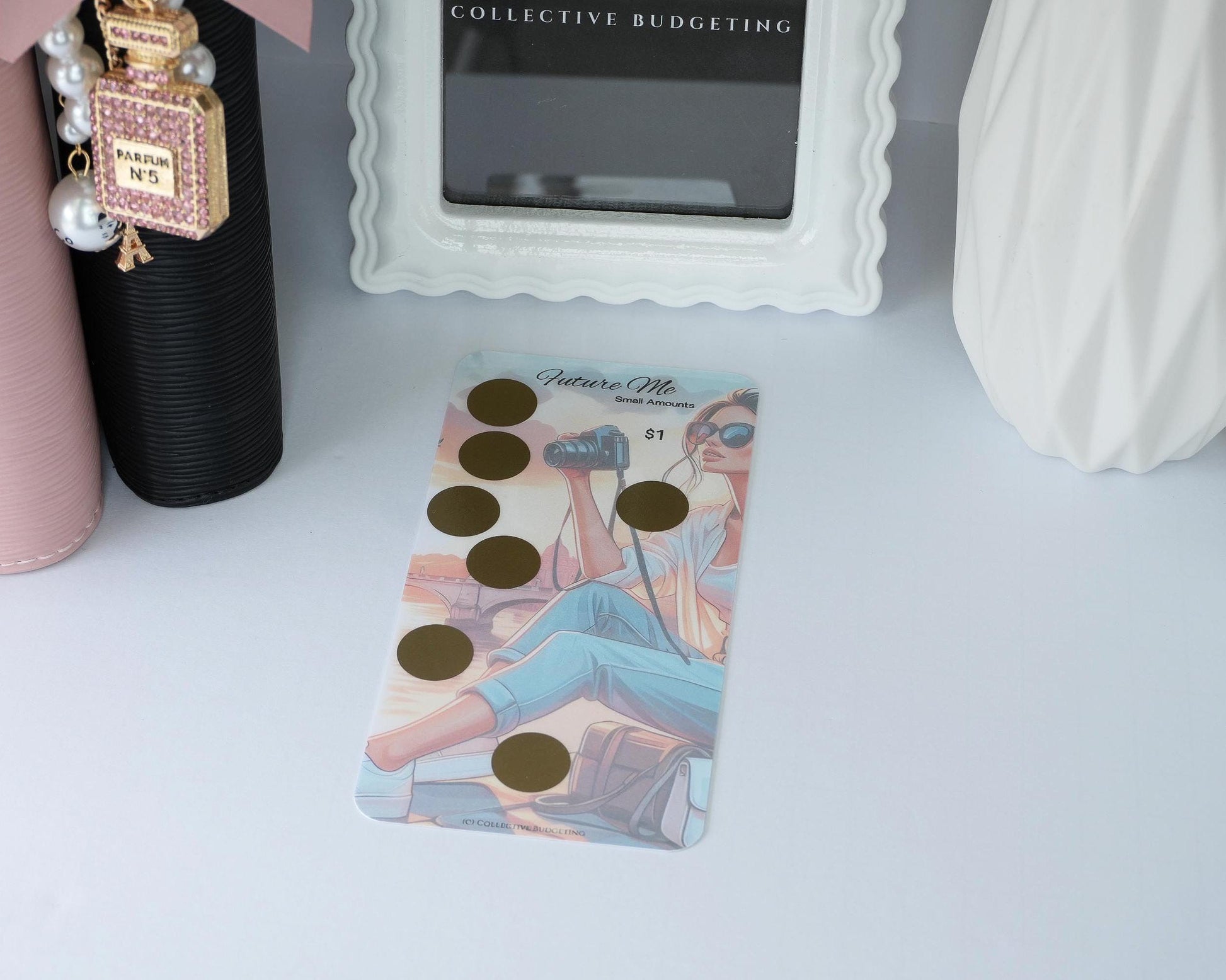 Future Me Savings Challenge Card | Laminated Cash Envelope Tracker