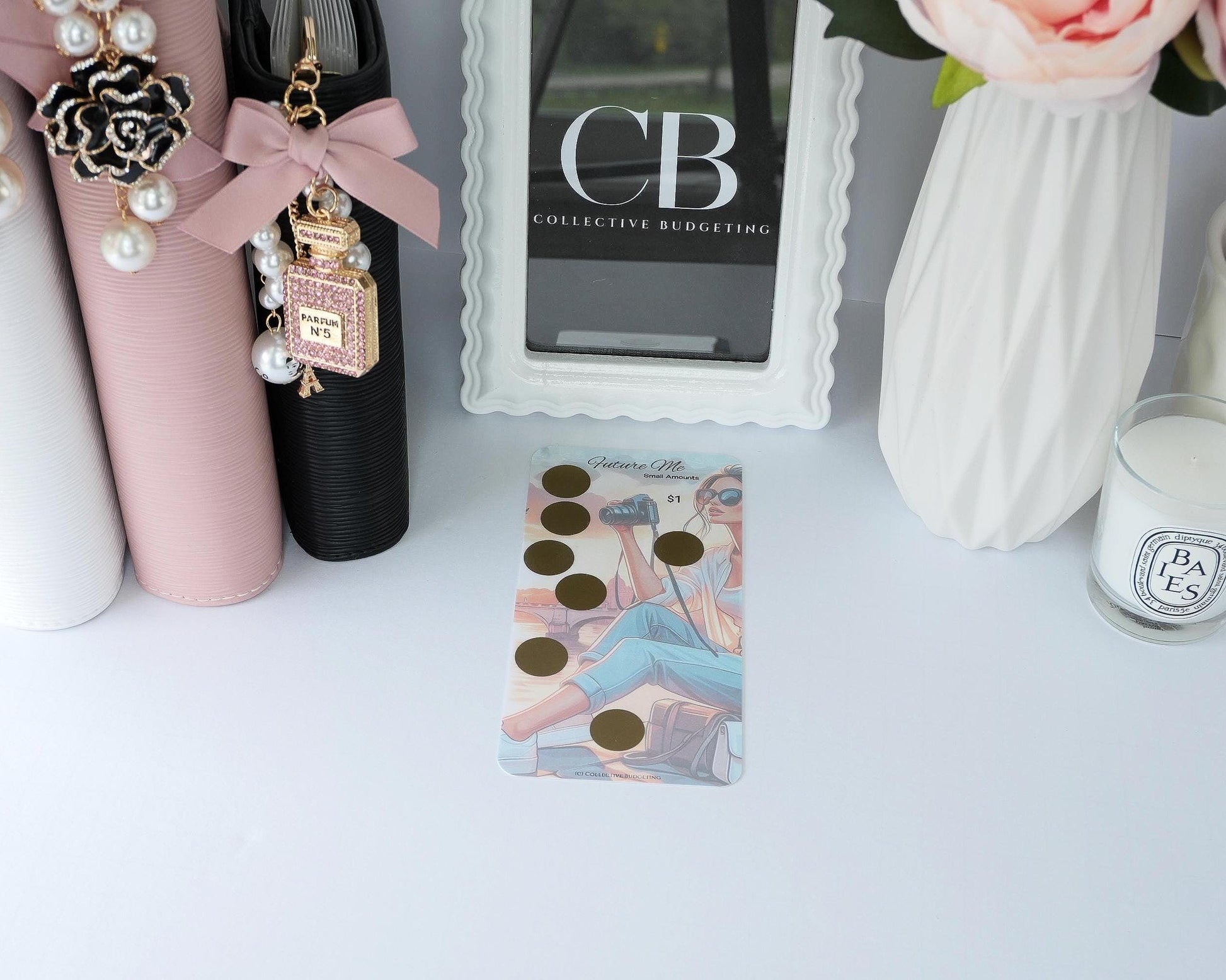 Future Me Savings Challenge Card | Laminated Cash Envelope Tracker