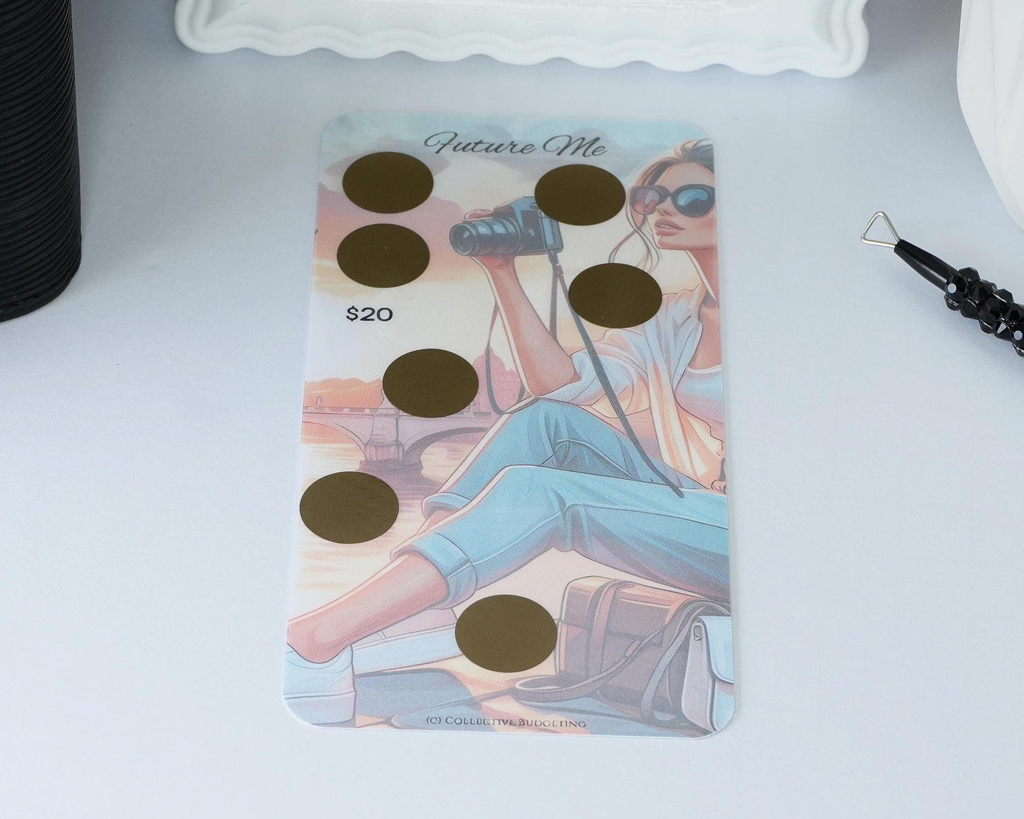 Future Me Savings Challenge Card | Laminated Cash Envelope Tracker