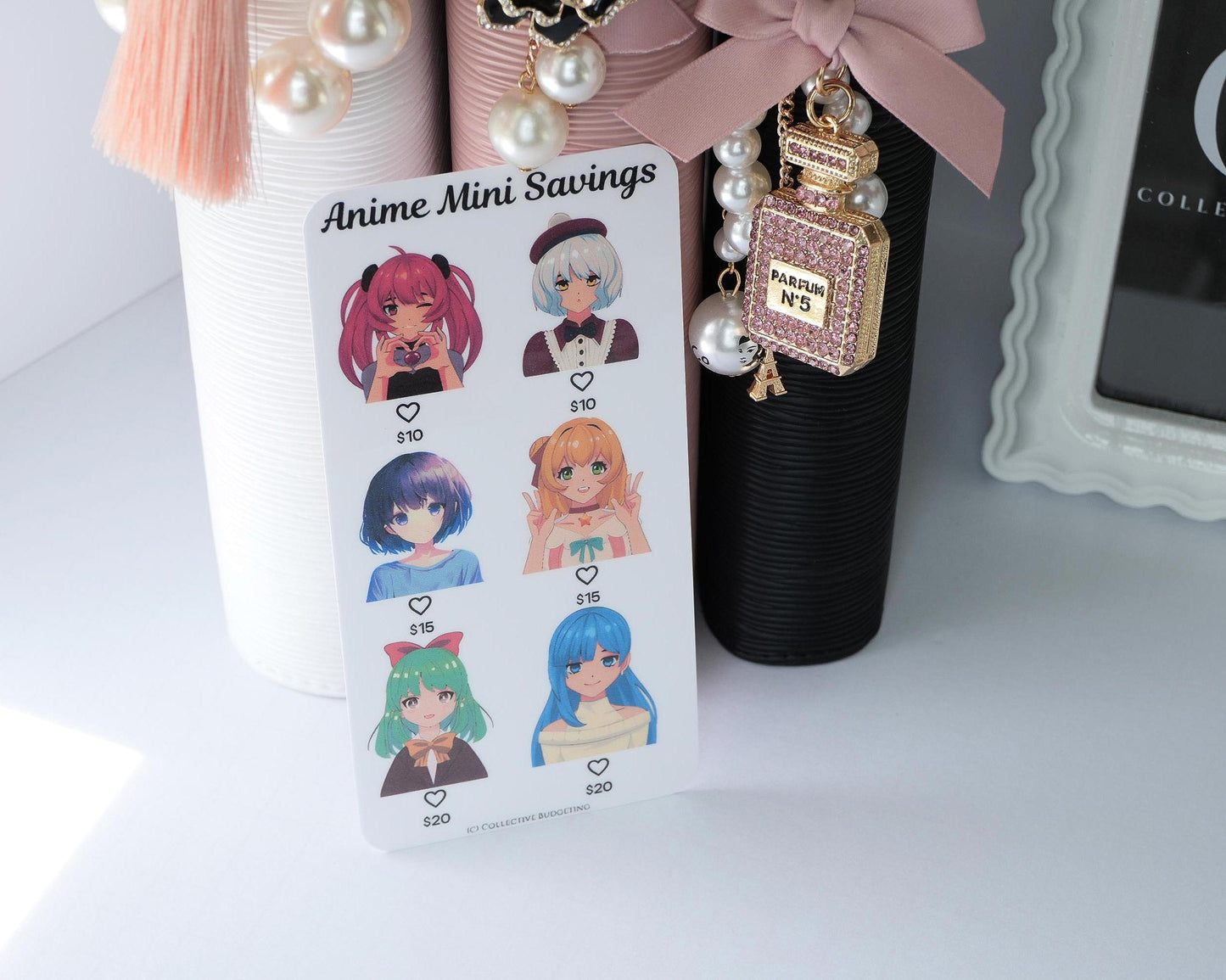 Anime Mini Savings Challenge Card | Laminated Cash Envelope Tracker