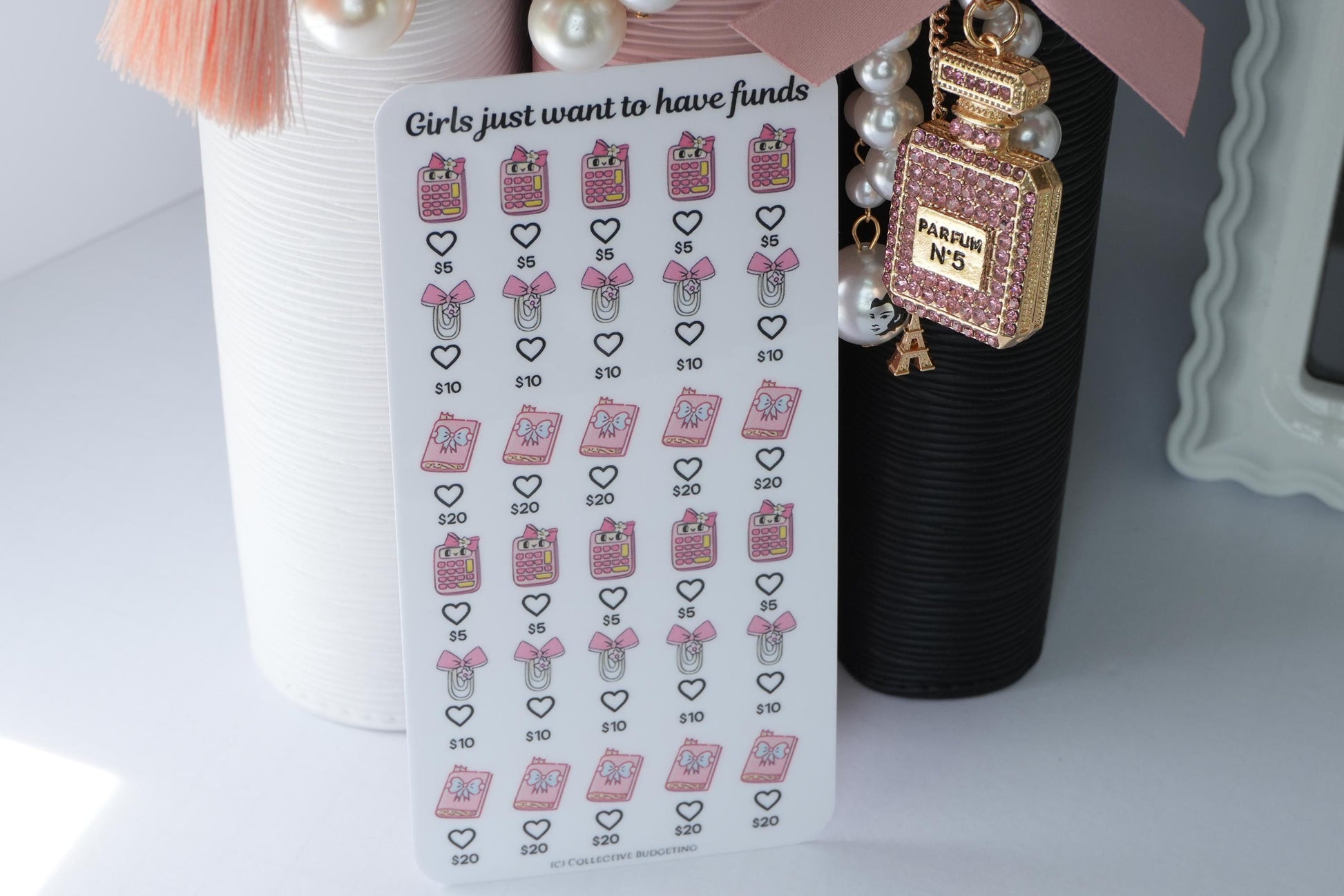 Girls Just Want to Have Funds Savings Challenge | Laminated Reusable Erasable Tracker Card