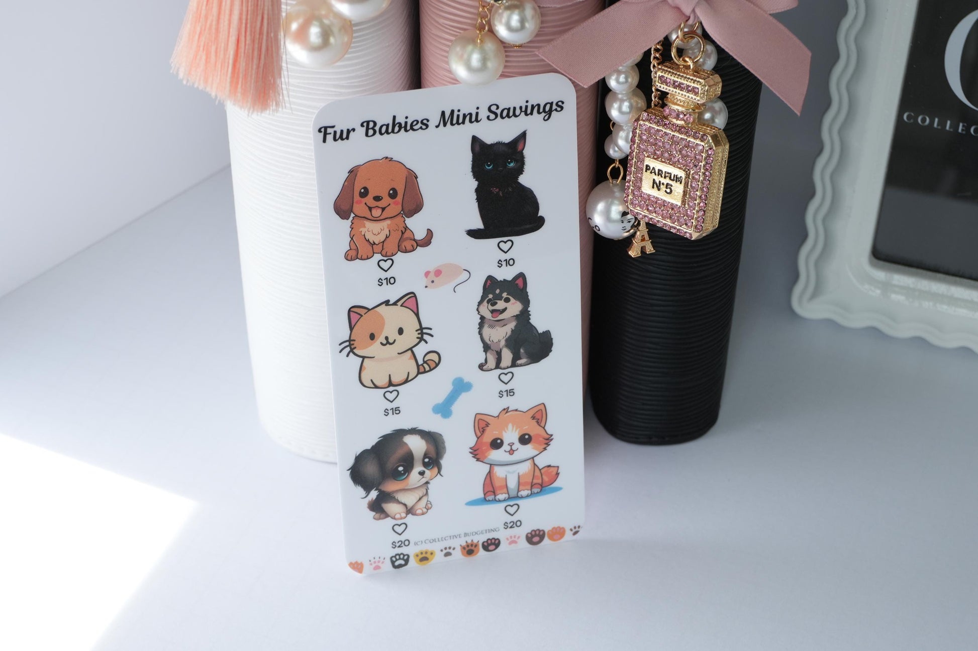 Fur Babies Mini Savings Challenge | Laminated Reusable Erasable Tracker Card