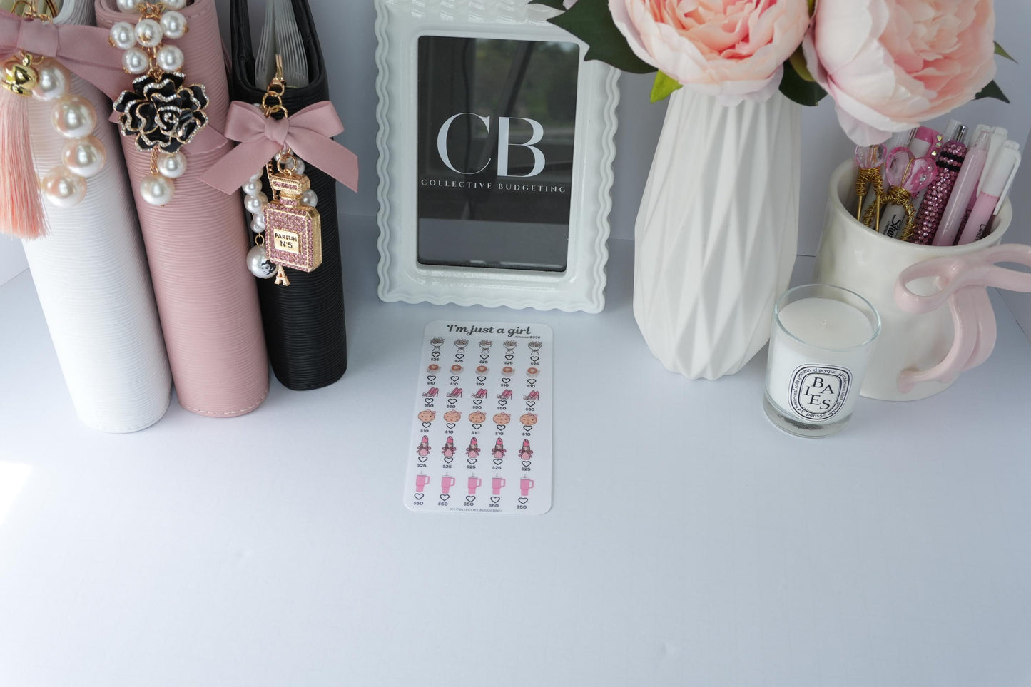 I'm Just a Girl Savings Challenge | Laminated Reusable Erasable Tracker Card