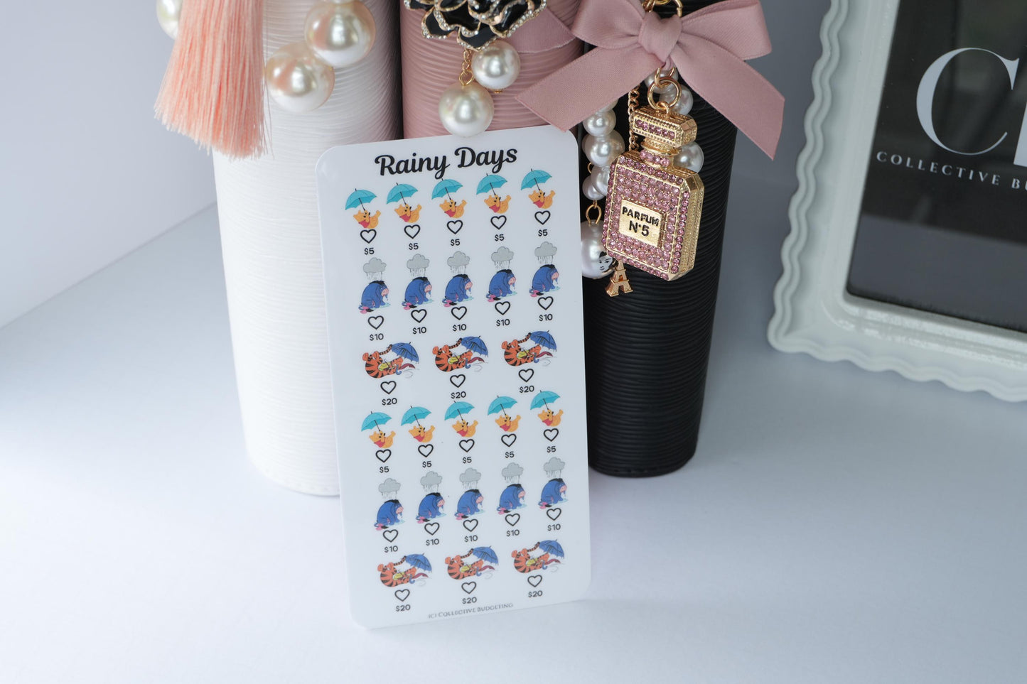Rainy Days Savings Challenge Card | Storybook Character Budget Tracker