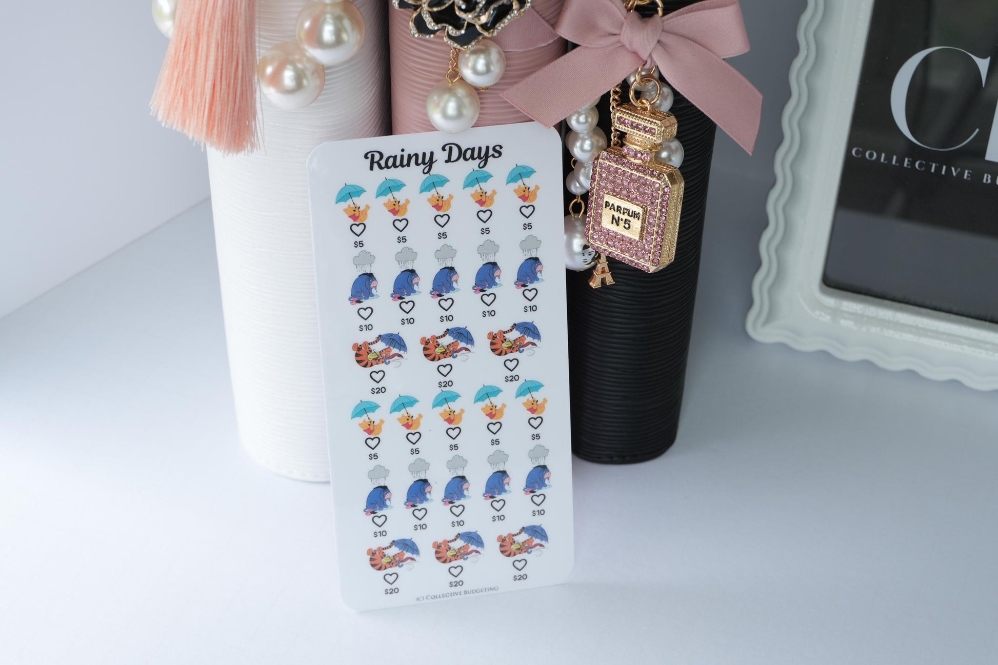 Rainy Days Savings Challenge Card | Storybook Character Budget Tracker