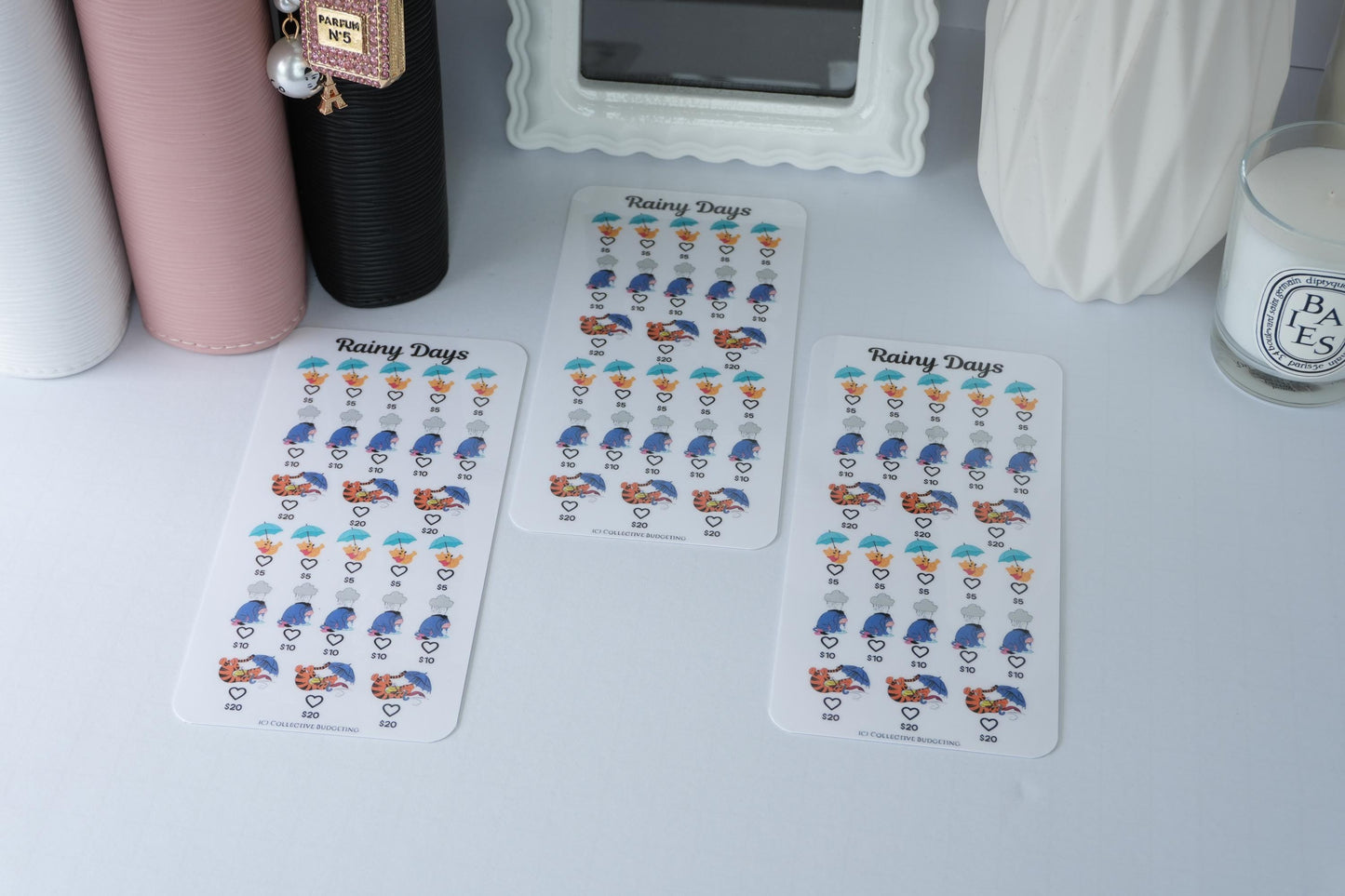 Rainy Days Savings Challenge Card | Storybook Character Budget Tracker