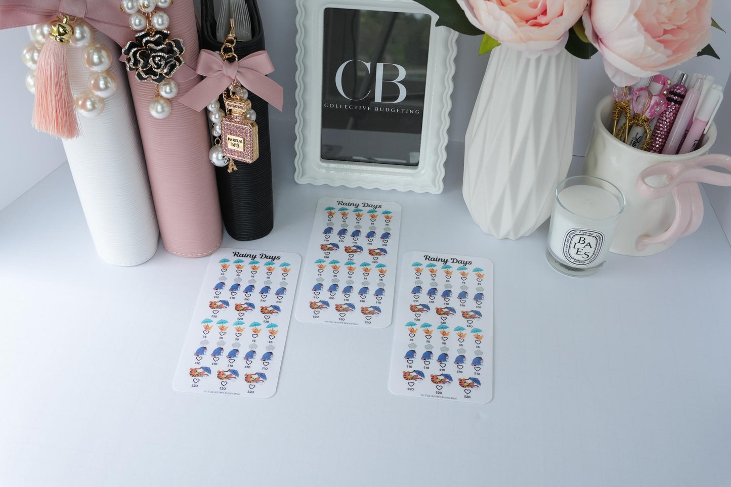 Rainy Days Savings Challenge Card | Storybook Character Budget Tracker