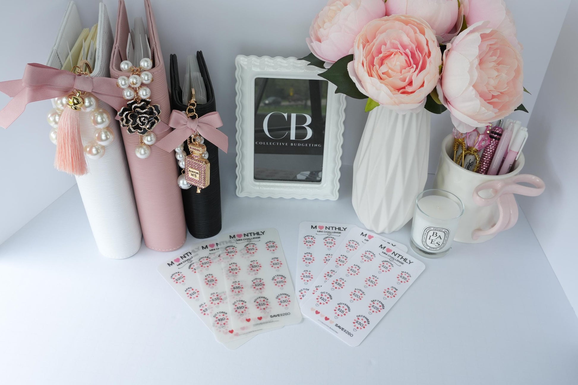 Monthly Mini Challenge Savings Card | Love-Themed Budget Tracker for Binders