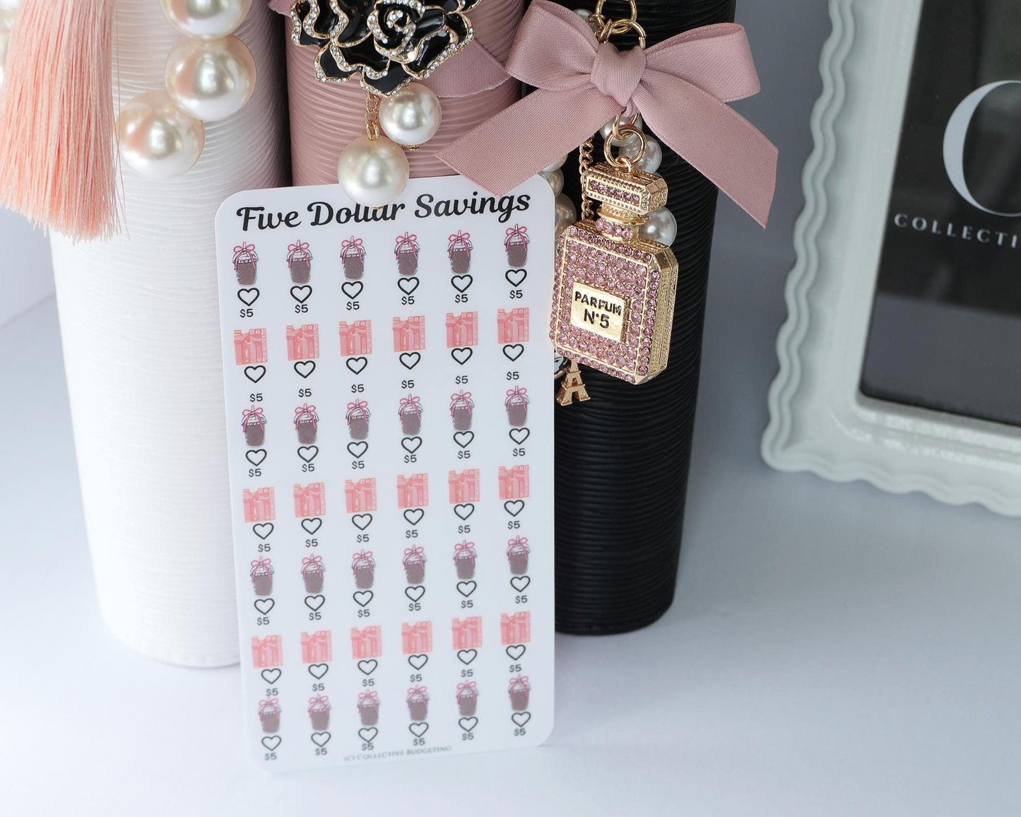 Five Dollar Savings Challenge | Desserts and Presents | Laminated Cash Stuffing Tracker
