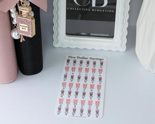 Five Dollar Savings Challenge | Desserts and Presents | Laminated Cash Stuffing Tracker