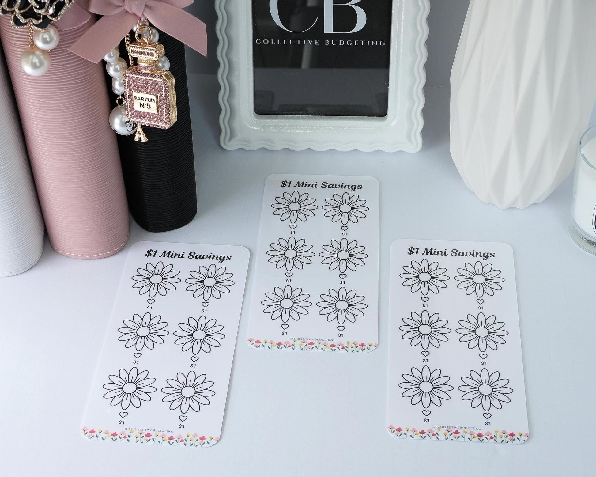 Everything Girlie Mini Savings Challenge Set or Individual | Laminated Budget Tracker Bundle