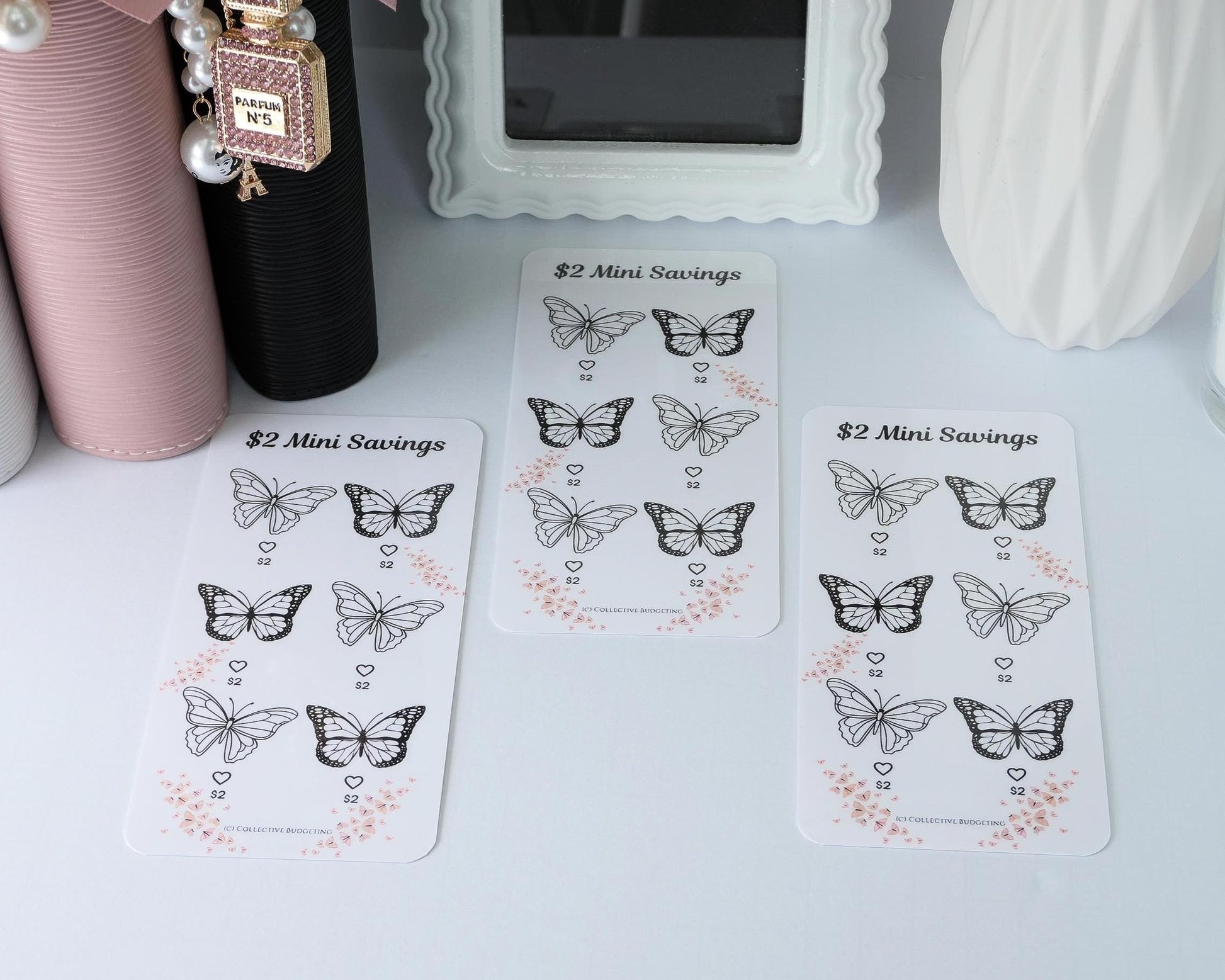 Everything Girlie Mini Savings Challenge Set or Individual | Laminated Budget Tracker Bundle