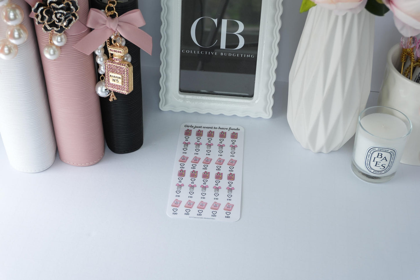 Girls Just Want to Have Funds Savings Challenge | Laminated Reusable Erasable Tracker Card
