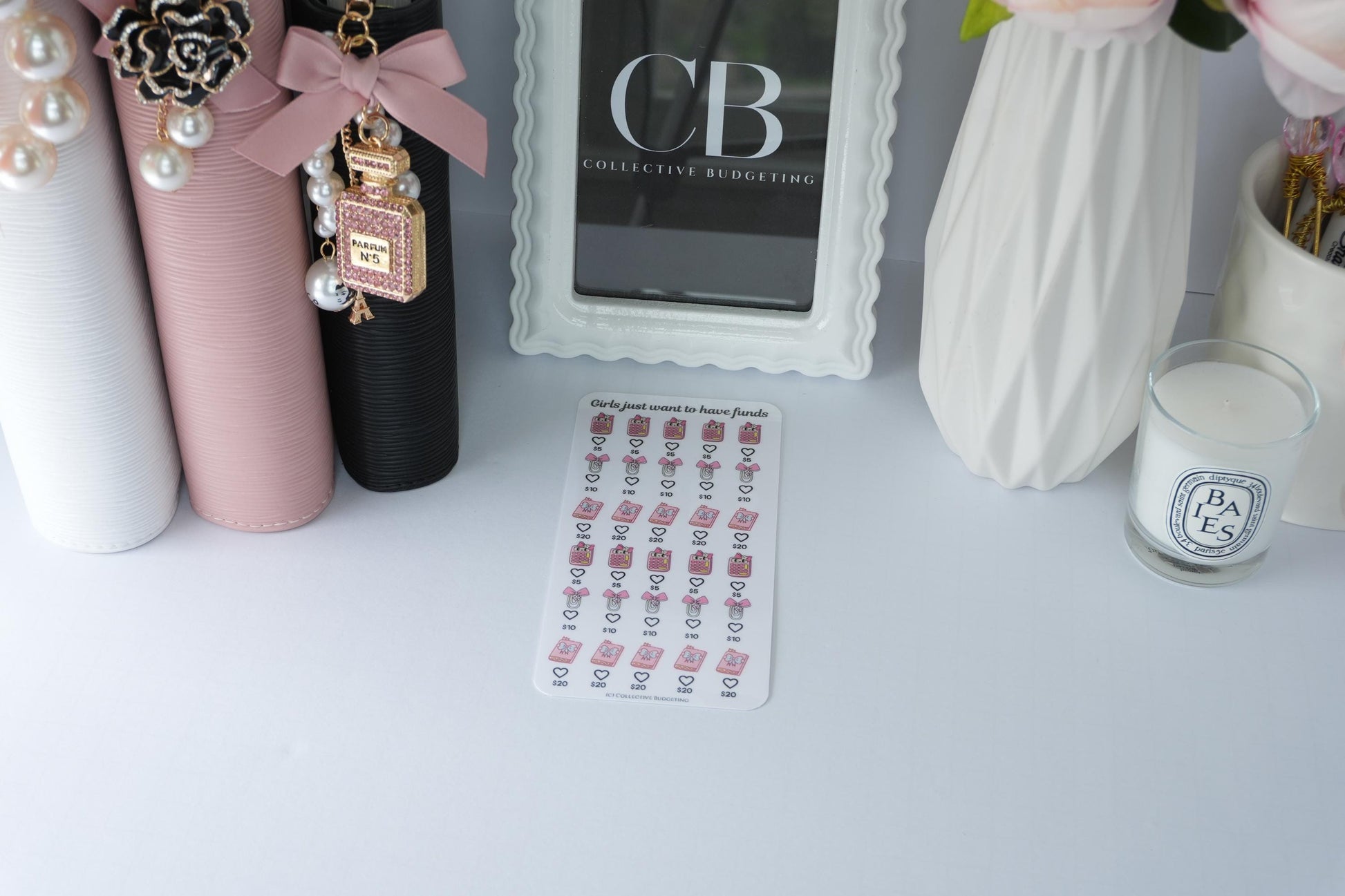 Girls Just Want to Have Funds Savings Challenge | Laminated Reusable Erasable Tracker Card