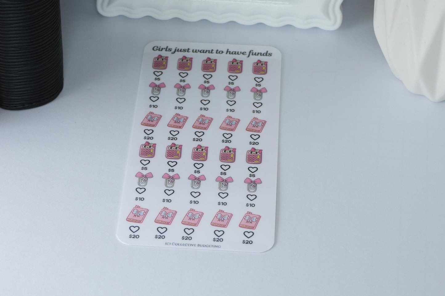Girls Just Want to Have Funds Savings Challenge | Laminated Reusable Erasable Tracker Card