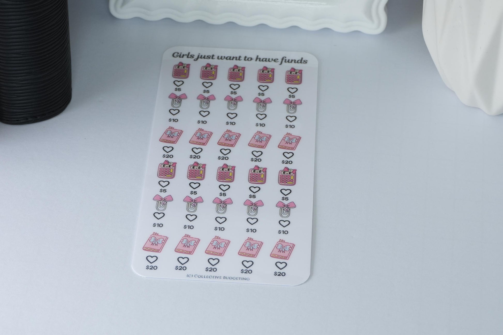 Girls Just Want to Have Funds Savings Challenge | Laminated Reusable Erasable Tracker Card