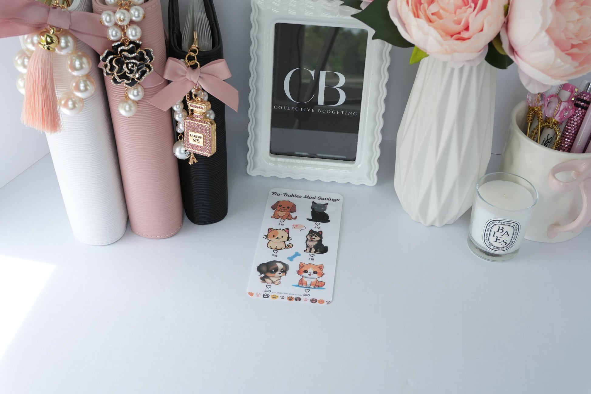 Fur Babies Mini Savings Challenge | Laminated Reusable Erasable Tracker Card
