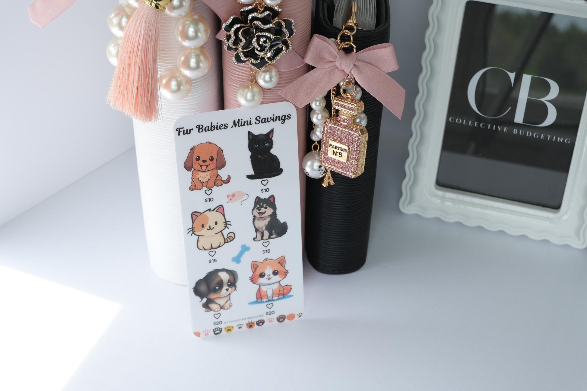 Fur Babies Mini Savings Challenge | Laminated Reusable Erasable Tracker Card