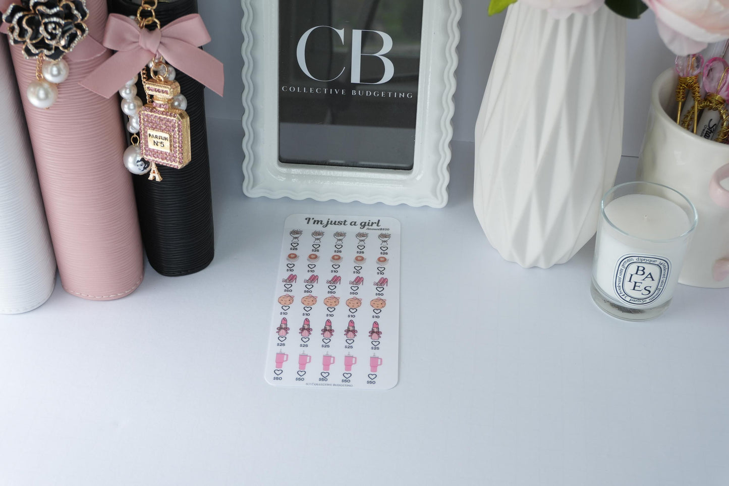 I'm Just a Girl Savings Challenge | Laminated Reusable Erasable Tracker Card