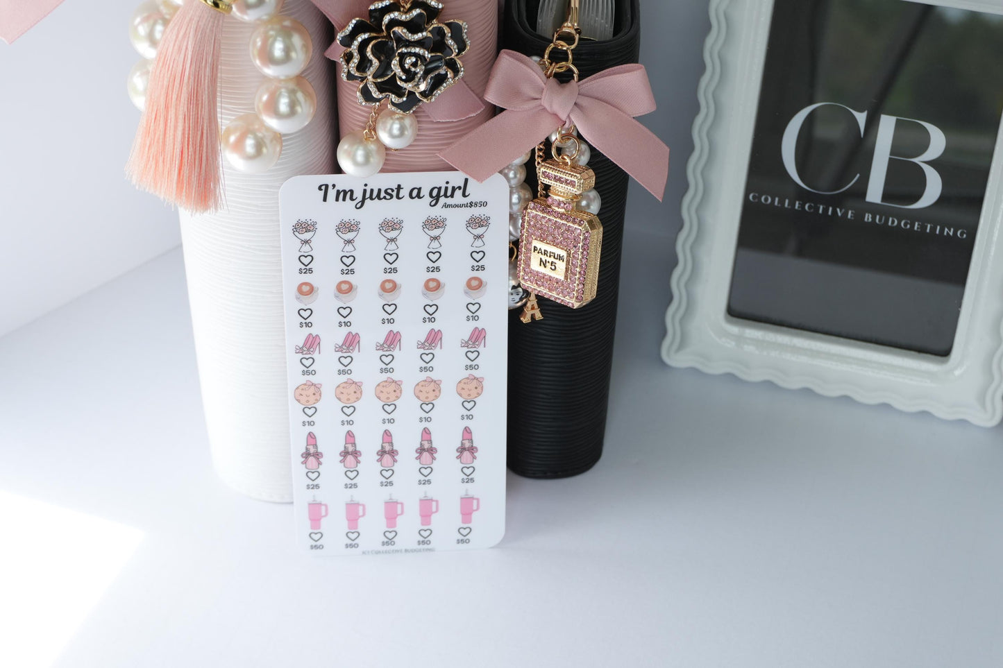 I'm Just a Girl Savings Challenge | Laminated Reusable Erasable Tracker Card